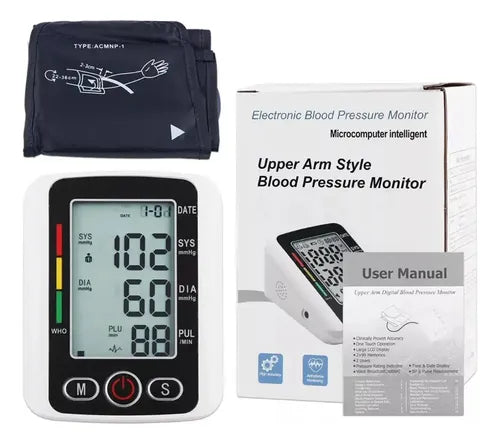 Monitor de Presión Arterial Digital X-180 | Tensiómetro Automático con Voz en Español y Memoria Inteligente ❤️📈🩺